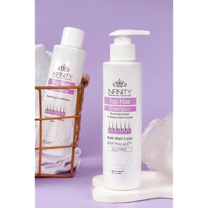 Infinity Top Hair Anti Hair Loss Shampoo and Conditioner Duo 250ml Each, SLS Free, Clinically Proven Formula for Stronger Fuller Hair - Image 4